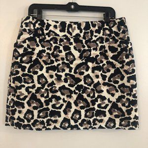 Loft Leopard Print Skirt
